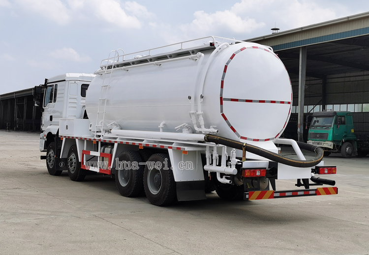 8x4陜汽德龍M3000系列SGZ5311GFLSX6型粉罐車(chē)|18立方油田專(zhuān)用下灰罐車(chē)（上置空壓機）