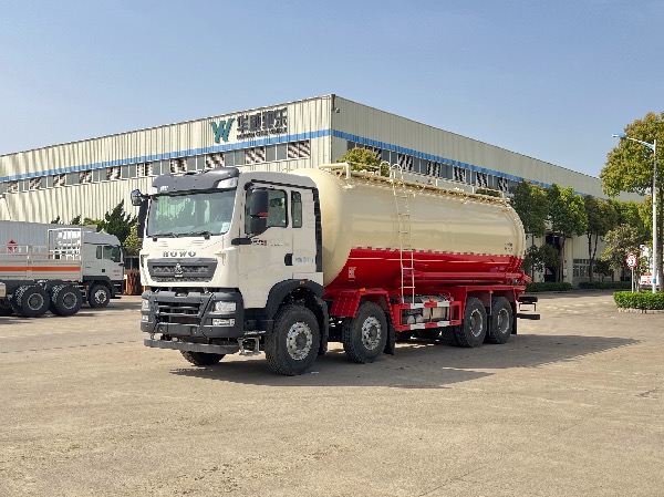 8x4重汽豪沃SGZ5312GFLZZ6T5型粉粒物料運輸車(chē)/油田專(zhuān)用下灰罐車(chē)