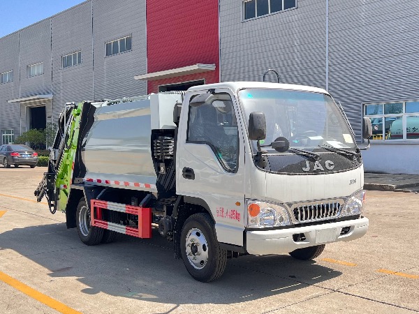江淮康鈴【可上藍牌】4立方壓縮垃圾車(chē)｜掛桶垃圾車(chē)｜小區生活垃圾收集車(chē)