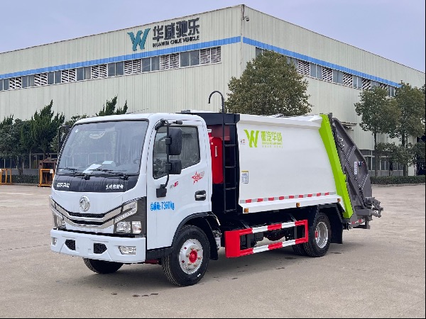 華威馳樂(lè )牌SGZ5070ZYSEQ6壓縮式垃圾車(chē)｜東風(fēng)多利卡D6系列6立方壓縮式垃圾車(chē)｜掛桶式垃圾車(chē)